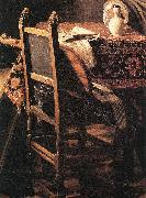 VERMEER VAN DELFT, Jan A Lady Drinking and a Gentleman (detail) ar Germany oil painting artist